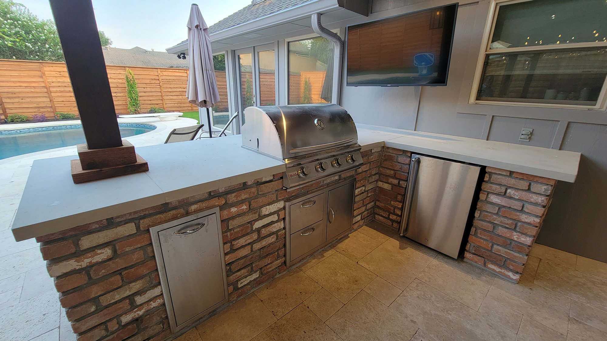 brick masonry outdoor kitchen frisco texas