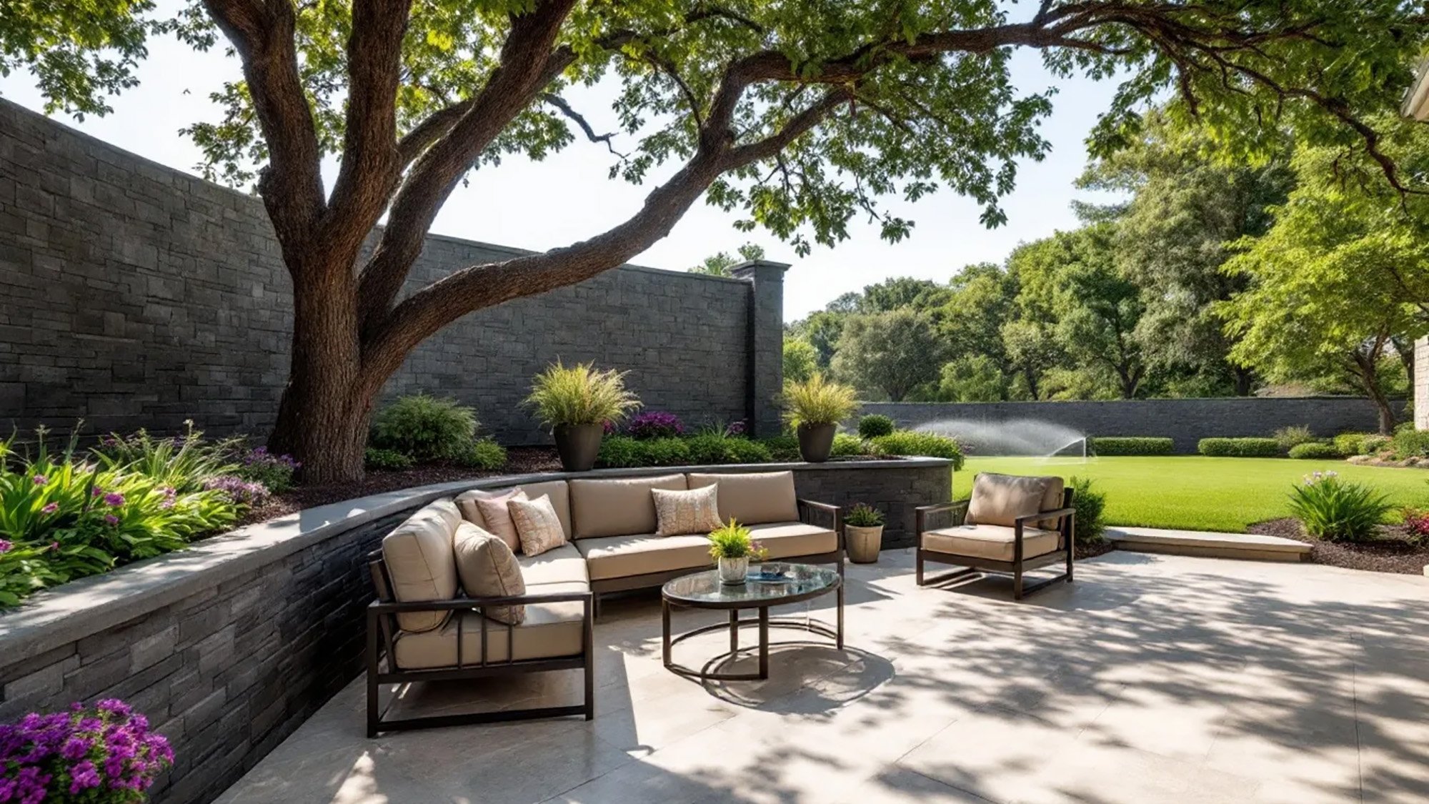 stone retaining wall plano