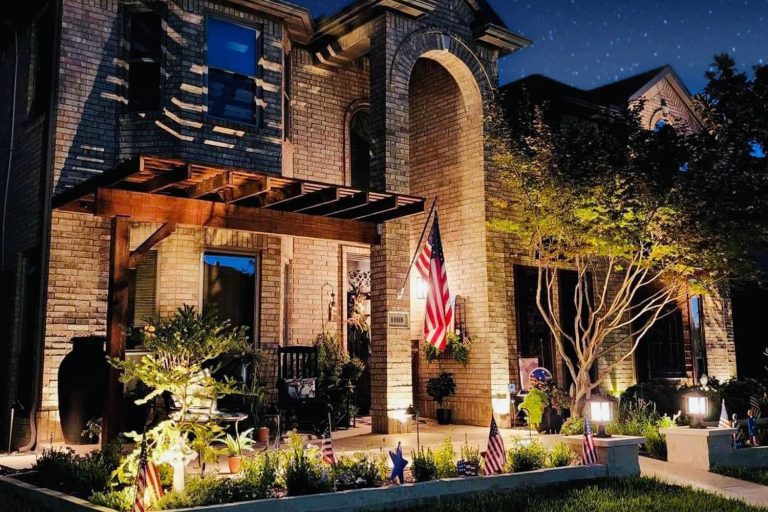 nighttime landscape lighting